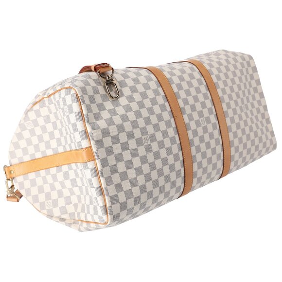 Louis Vuitton Keepall Bandouliere 55 Damier Boston Bag N41429 Azur Damier - Picture 8 of 8